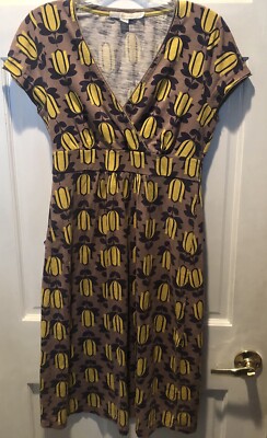 Boden Tulip Print Jersey Empire Waist Midi Dress Sz 6R | eBay