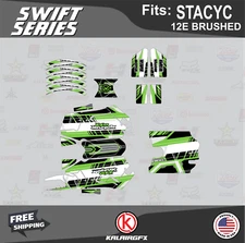 Graphics Kit for  STACYC 12E Brushed Electric Bike Swift-green