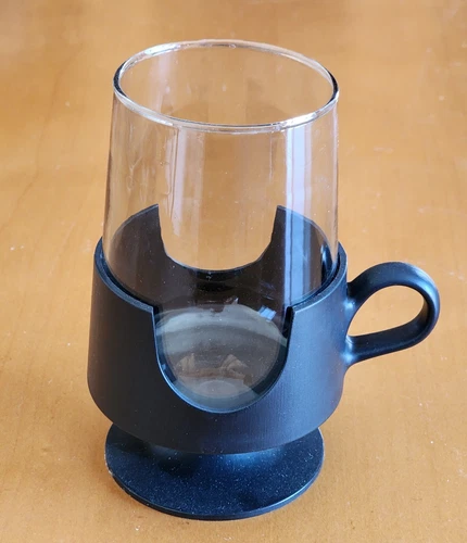Vintage Glas Snap by Corning 12 oz Glass Mug Style Base Holder Hot or Cold