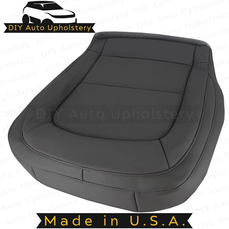 Cubierta de asiento de cuero negra para parte inferior del conductor GMC Canyon SLT 2015 a 2022 Foto 3 de 4