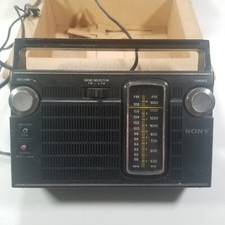 Radio Sony Black 2 Band Receiver AM/FM TFM-7150W Works Vintage Original Box