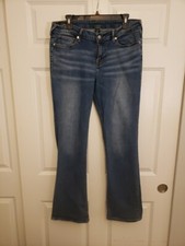 Women  s True Religion World Tour Becca Mid Rise Bootcut Blue Jeans Denim 34