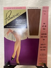 PRIMROSE STYLE 4-59 AGILON 100 NYLON SEAMLES STOCKINGS SIZE 2 TAUPETONE