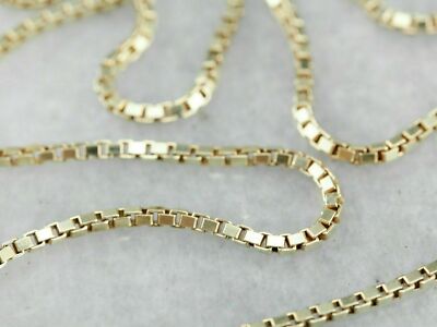 10K Solid Yellow Gold Box Necklace Real Gold Chain 16'' 18'' 20'' 22'' 24'' 26'' 30''