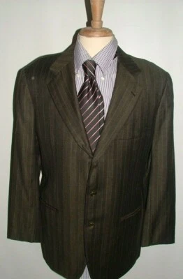 MENS KITON NAPOLI BLAZER SIZE 42 L 100% CASHMERE MADE IN ITALY GRAY STRIPED #010