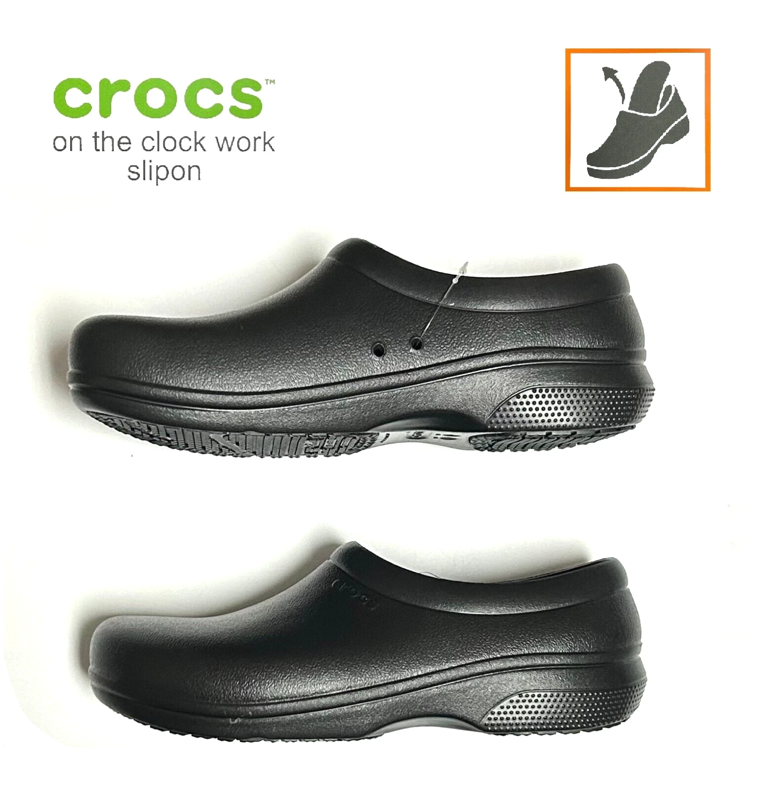 Crocs On The Clock Slip Resistant Shoes Work Slip On Mens 10 / Womens 12 Black
Opens in a new window