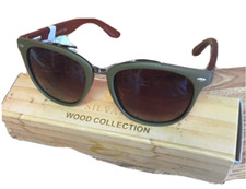 Bamboo OLIVE GREEN Wood Sunglasses Carpentier Lens COLLECTION SILVANO NEW