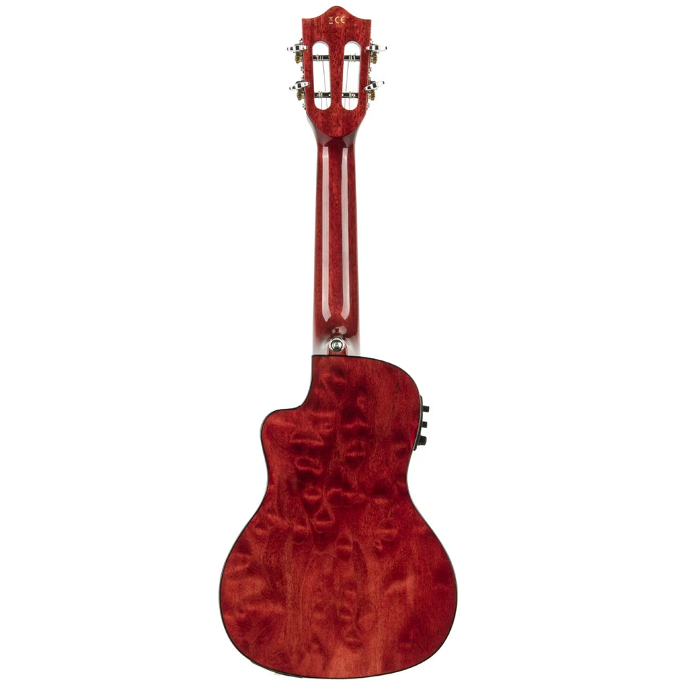 Lanikai QM-RDCEC Quilted Maple Red Concert Acoustic Electric Ukulele With Case - Image 3 of 4