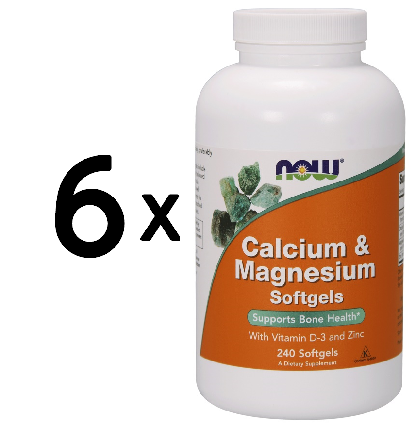 6 x NOW Foods Calcium & Magnesium with Vit D and Zinc 240 (109,03 EUR