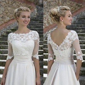 ivory lace top wedding