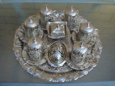 Türkisches Teeservice Türkiye mit Porzellaneinsatz von AKMetall