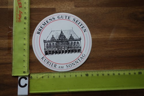 Old sticker newspaper Bremen courier on Sunday