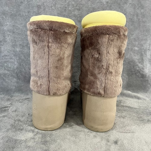 ADIDAS WINTER BOOT Snow Moon CARLO GRUBER Platform Fur Shoe Beige Womens 5.5 - Picture 11 of 17