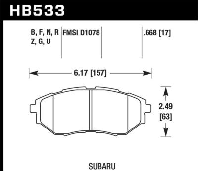 Hawk Performance HB533N.668-BJ HP Plus Disc Brake Pad