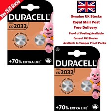 4x CR2032 Duracell Battery 3V Coin Cell DL2032 BR2032 CR 2032 Car Key Fob Remote