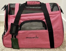 Portable Pet Carrier Breathable Mesh Handbag Carrying Pink Bag Size Small