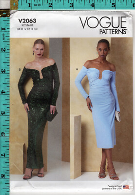 Misses' Dress in Two Lengths" 2024 Vogue Pattern V2063 8-10-12-14-16 NEW!  | eBay