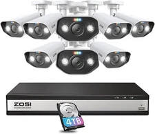 ZOSI 5MP IP Camera System 16CH 4K NVR PoE Security 2 Way Audio ColorVu AI Detect