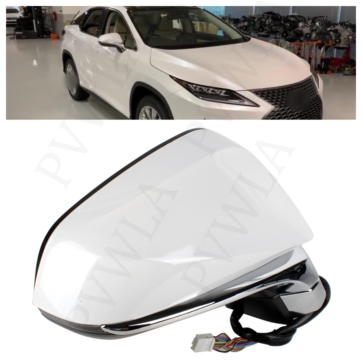 Right Heated Mirror Assembly 13-pin White Paint For Lexus RX350 RX450H 2016-2022