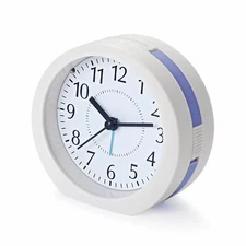 Round Analog Alarm Clock Silent Non Ticking Battery Operated Snooze Light Wake