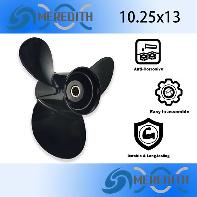 Aluminum 3-Blade Propeller For Mercury Outboard 9.9-25HP - 10-3/8" X 12" Pitch