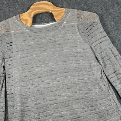 Apt. 9 Knit Tunic Top Metallic Sparkle Long Sleeve Gray XL casual lightweight
