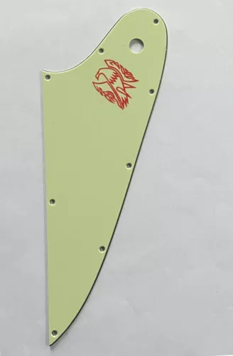 Guitar Slinger Parts For Gibson Firebird Guitar Pickguard,Red Logo 3-Ply Green