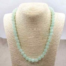Natural Light Green Jade Jadeite Round Gemstone Beads Necklace 18'' 4-14mm