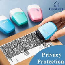 Security Stamp Roller Privacy Cover Eliminator Seal Portable Self Inking 2 sets