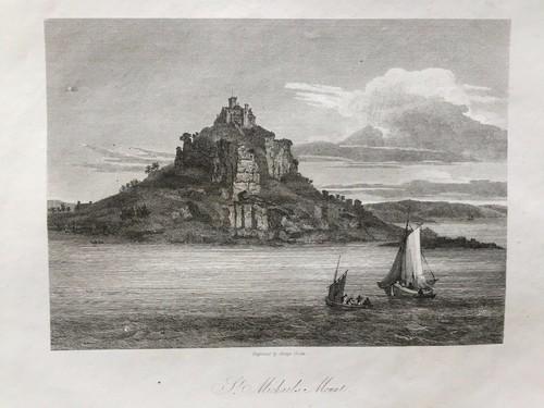 Antiker Druck von 1809; St Michael's Mount, Cornwall - Bild 1 von 2