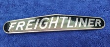 Org. Freightliner Diesel Truck Tractor Nameplate Enamel Porcelain Chrome Emblem 