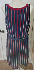 Tommy Hilfiger Women's Sleeveless, Belted dress, Navy with Stripes--Size M--NWT!