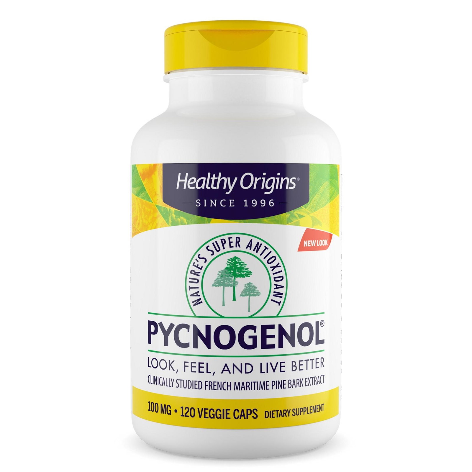 Healthy Origins Pycnogenol 100 mg 120 cápsulas vegetales, salud del corazón visión