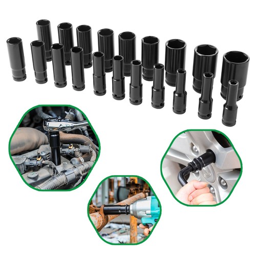 20tlg 1/2" Schlagschrauber Nüsse Set 8-32 MM Sechskant Kraft Steckschlüssel·Nuss - Bild 14 von 22