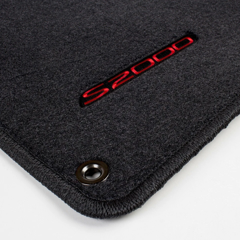 Juego de alfombrillas HONDA S2000 genuinas negras LHD con letras rojas 83600-S2A-A01ZA nuevas Foto 2 de 4