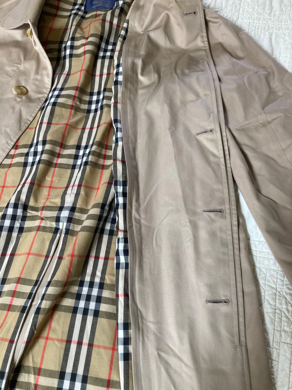 Trench coat Burberrys London Nova check beige taglia 48 regular con fodera in lana zip