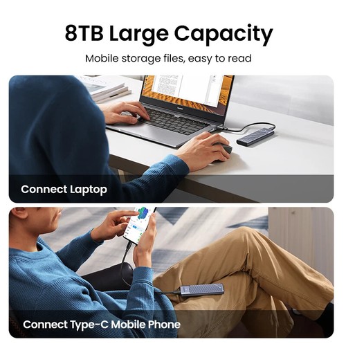 M.2 NVMe SATA SSD Enclosure Adapter 20Gbps USB 3.2 Gen2 USB C External Enclosure - Picture 6 of 28