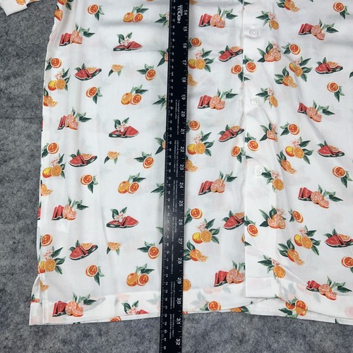 Cubavera Fruit Hawaiian Viscose Shirt Men's XL White Oranges And Watermelon NWT - Picture 3 of 7