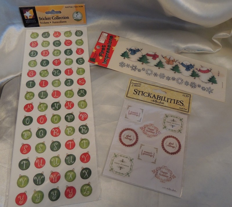 Christmas Scrapbook Paper Stickers Transfers Cardmaking Red Green Unused Packs 3