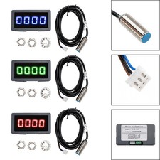 4 Digital LED Tachometer RPM Speed Meter With Hall Proximity Switch Sensor NPN