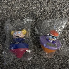 DEXTER S LABORATORY Nickelodeon Kellogg's Toy Spin Top Toys Premium Lot Of 2 NiP