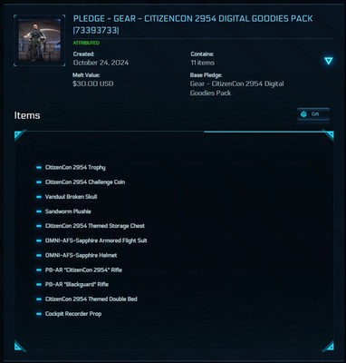 Star Citizen - CitizenCon 2954 Digital Goodies Pack 2024 Limited Edition