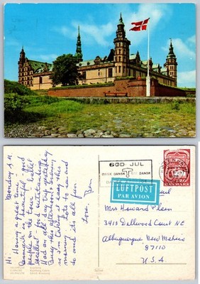 Continental Danish Castle Flag Postcard