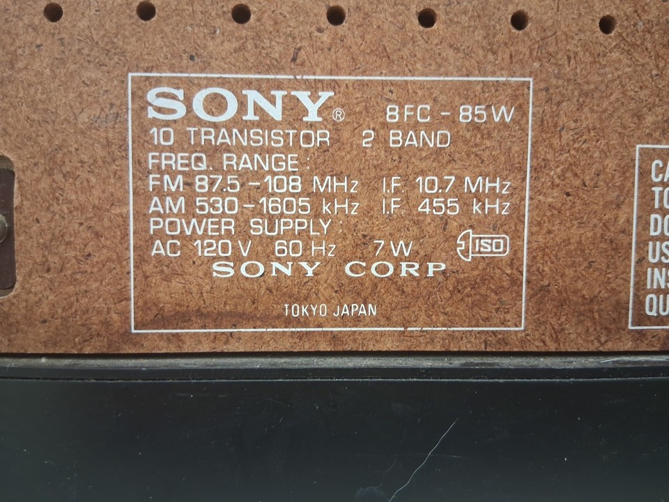 Vintage 1970's Sony AM FM radio | eBay