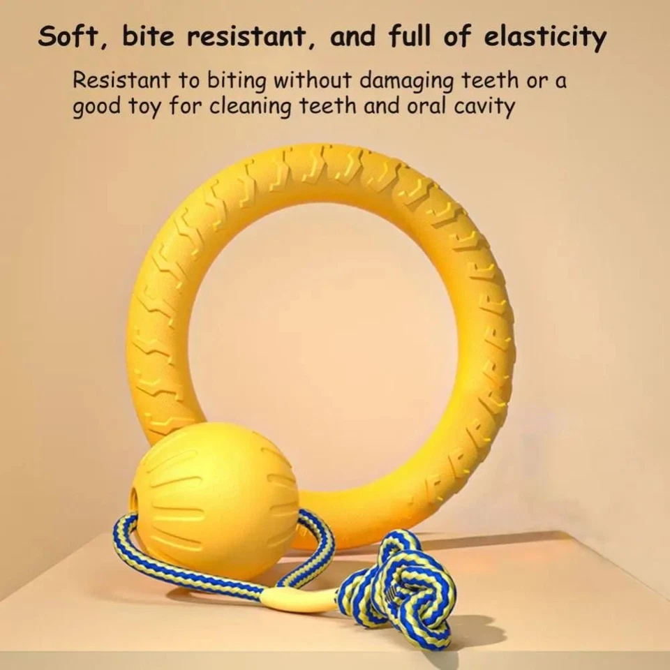 29cm Dog Chew Rings Teeth Cleaning Indestructible Pull Ring Toy  Medium Dogs - Image 4 of 4