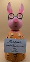 ❤️Willkommen Schwein Als Zaunhocker Zaungucker Zaunfigur Metall Garten Tiere ❤️