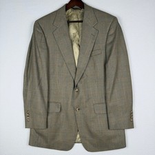 Brooks Brothers Sport Coat 38R Brown WIndowpane Plaid Wool Two Button Blazer USA