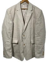 Cubavera Mens 100% Linen Single Breasted Blazer Jacket Sz XL Beige NWT $225