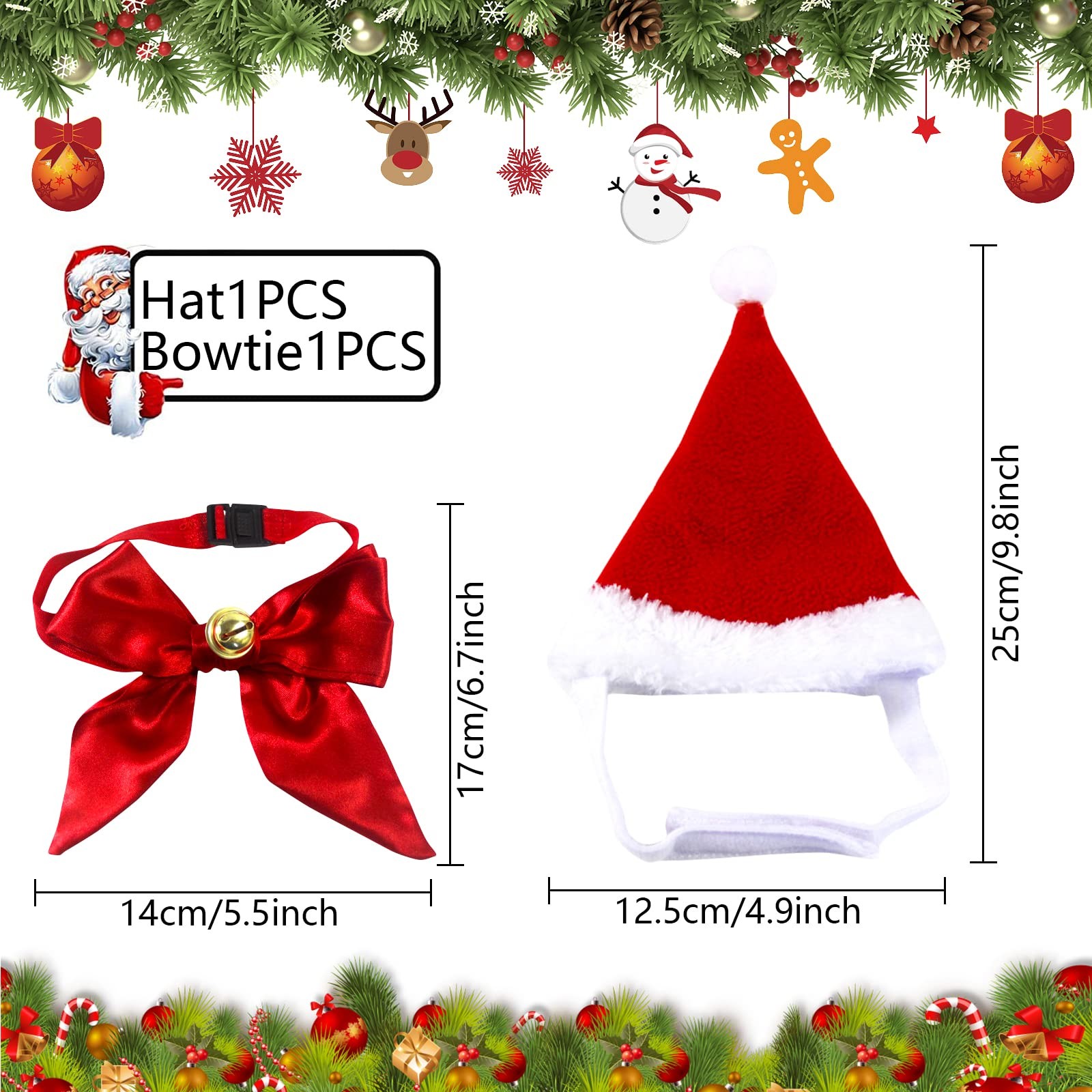 Cappello di Natale per cani cappelli di Natale per gatti accessori p BDTJ foto 2