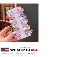 10PCS Cute Cartoon Unicorn Hair Clips for Girls, Ice Cream Headband Barrettes,